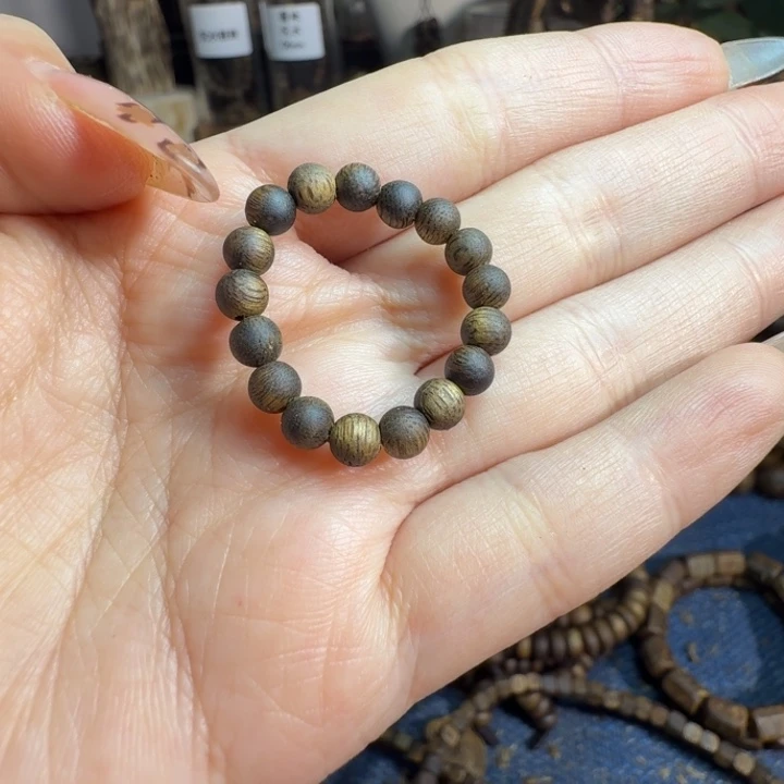 沉香沉香碎屑04圆珠戒指