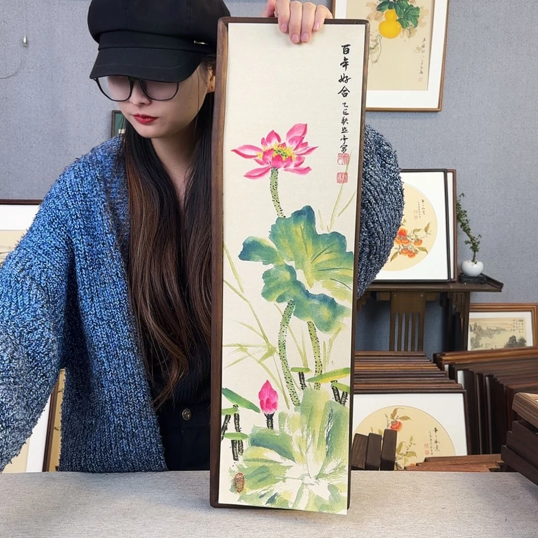 书法手绘带框尺寸：20*70