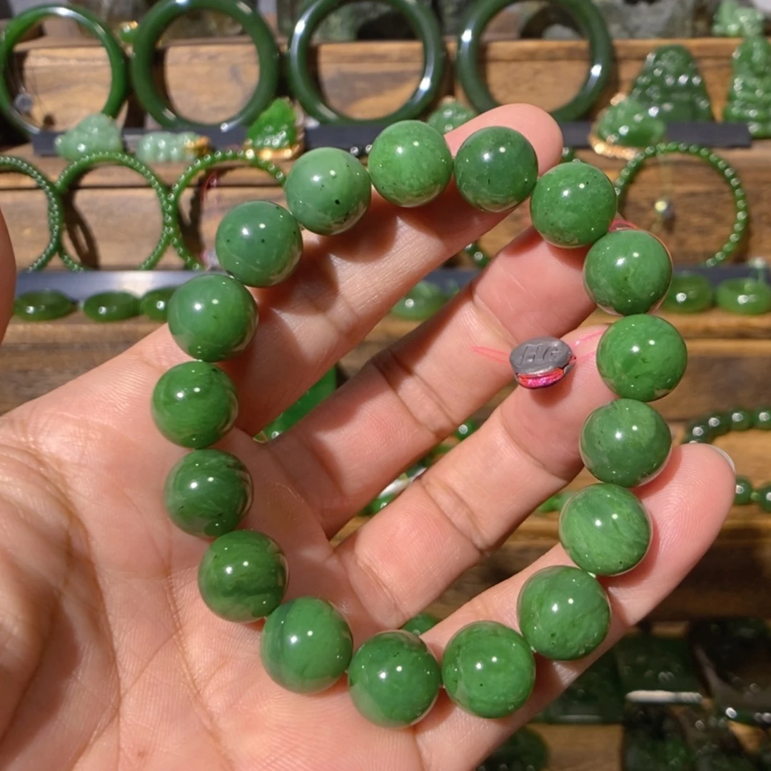 【闪购商品】吊坠(不含链)未镶嵌和田玉加拿大碧玉手串 12