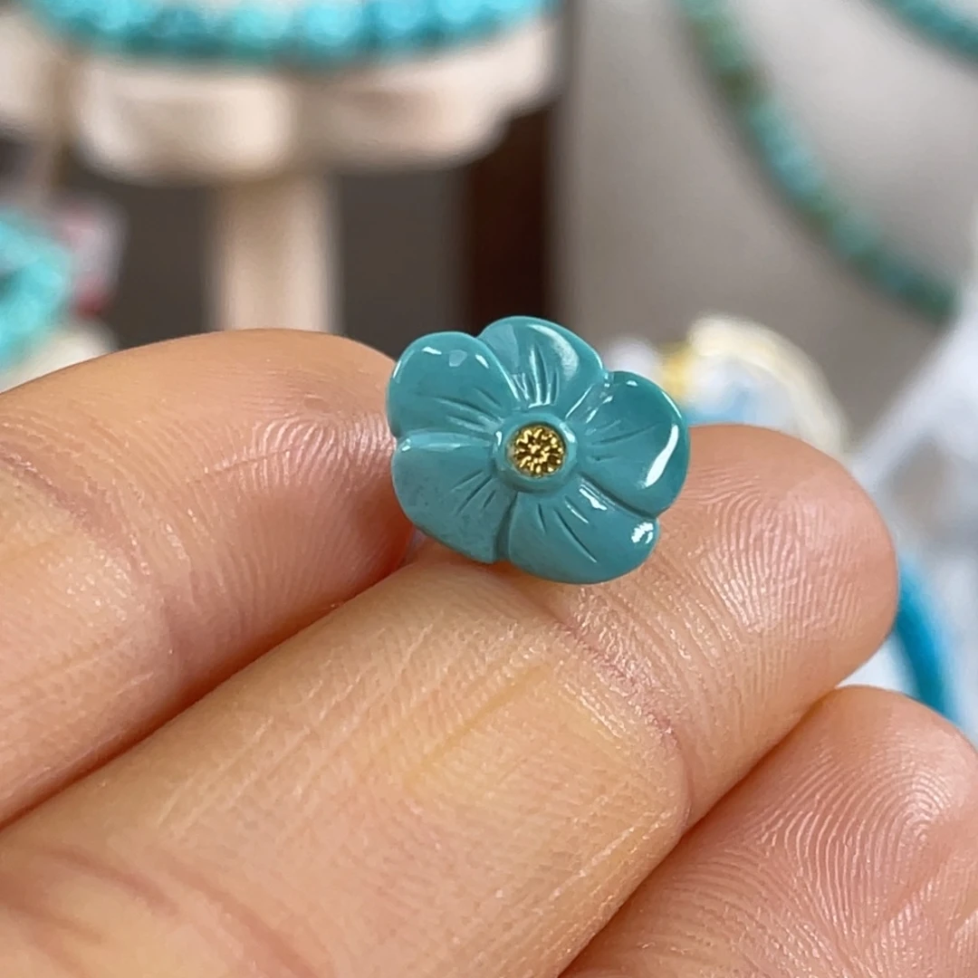 绿松石未镶嵌套链高瓷花花