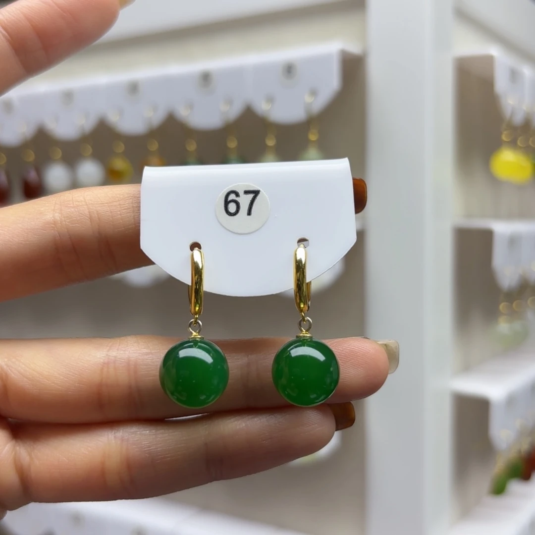 银S925镶嵌耳饰玛瑙/玉髓