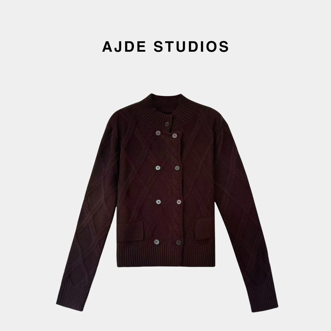 AJDE｜复古立领双排扣毛衣04