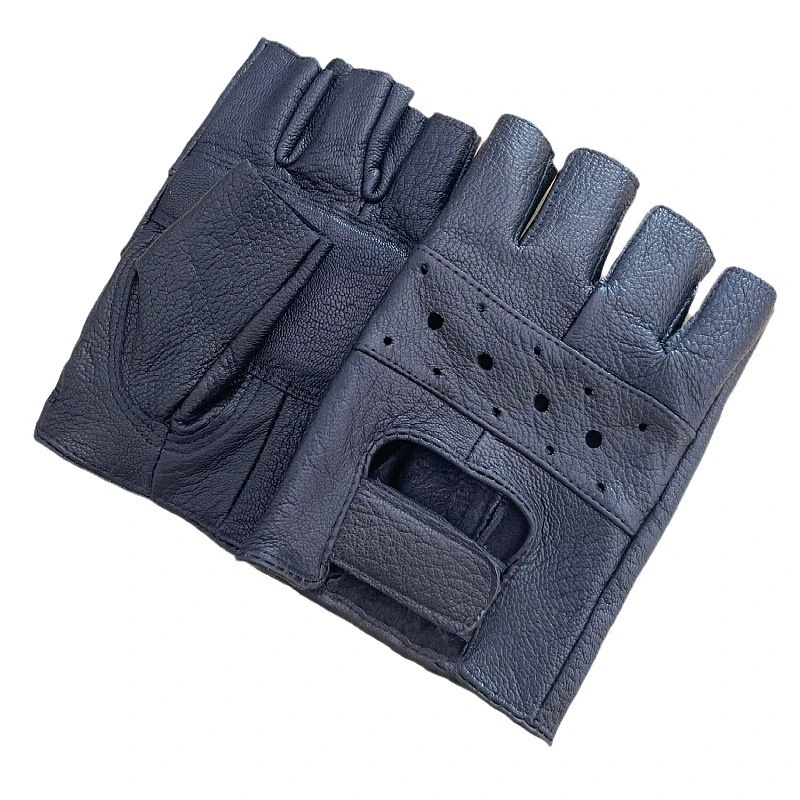 真皮半指手套男士骑车夏季骑行户外加厚加绒耐磨自行车摩托车