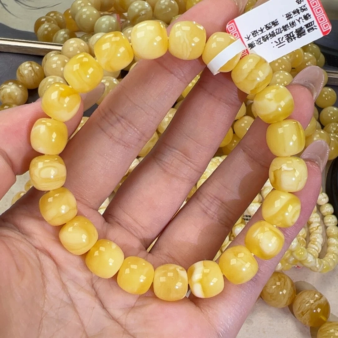 手链琥珀未镶嵌金瓷白