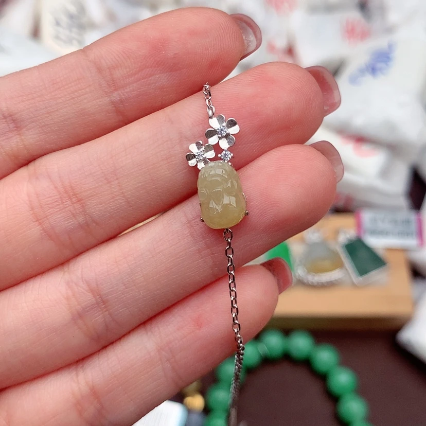 【闪购商品】翡翠手链银S925镶嵌…….