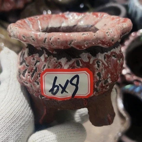 红陶粗陶花盆手工