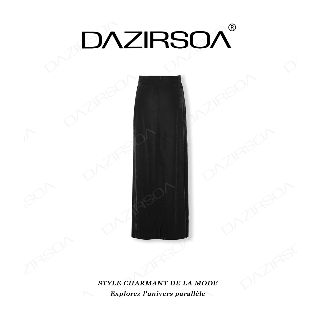 24A/W// “灵动秩序“ //超模裙/高级感百搭高腰丝绒半身裙 T855