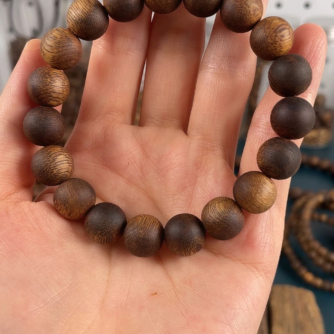 沉香手串天然绿棋楠1.1单圈手串