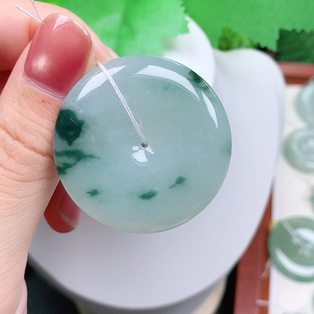 翡翠未镶嵌颈饰平安37.7-5.9