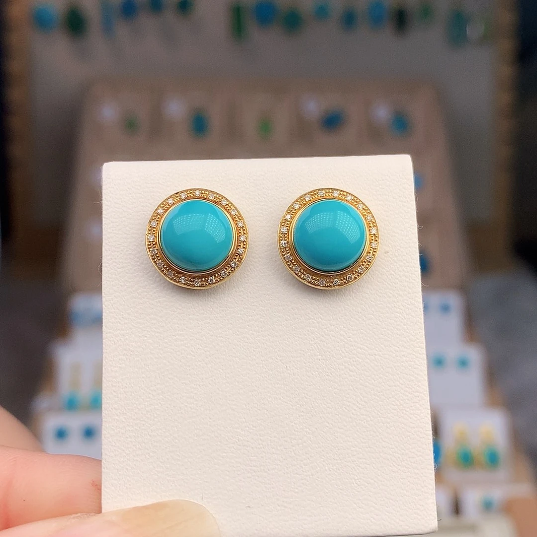 绿松石18K金镶嵌颈饰