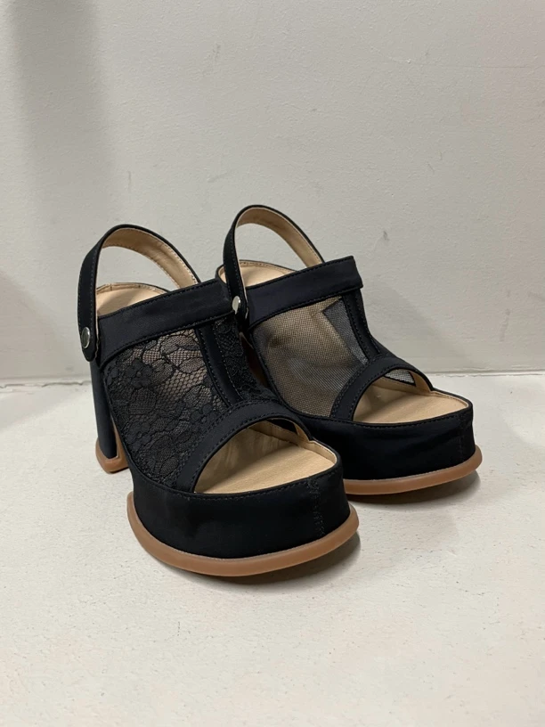 鱼嘴防水台欧美舒适软底时装凉鞋休闲高跟厚底高跟鞋