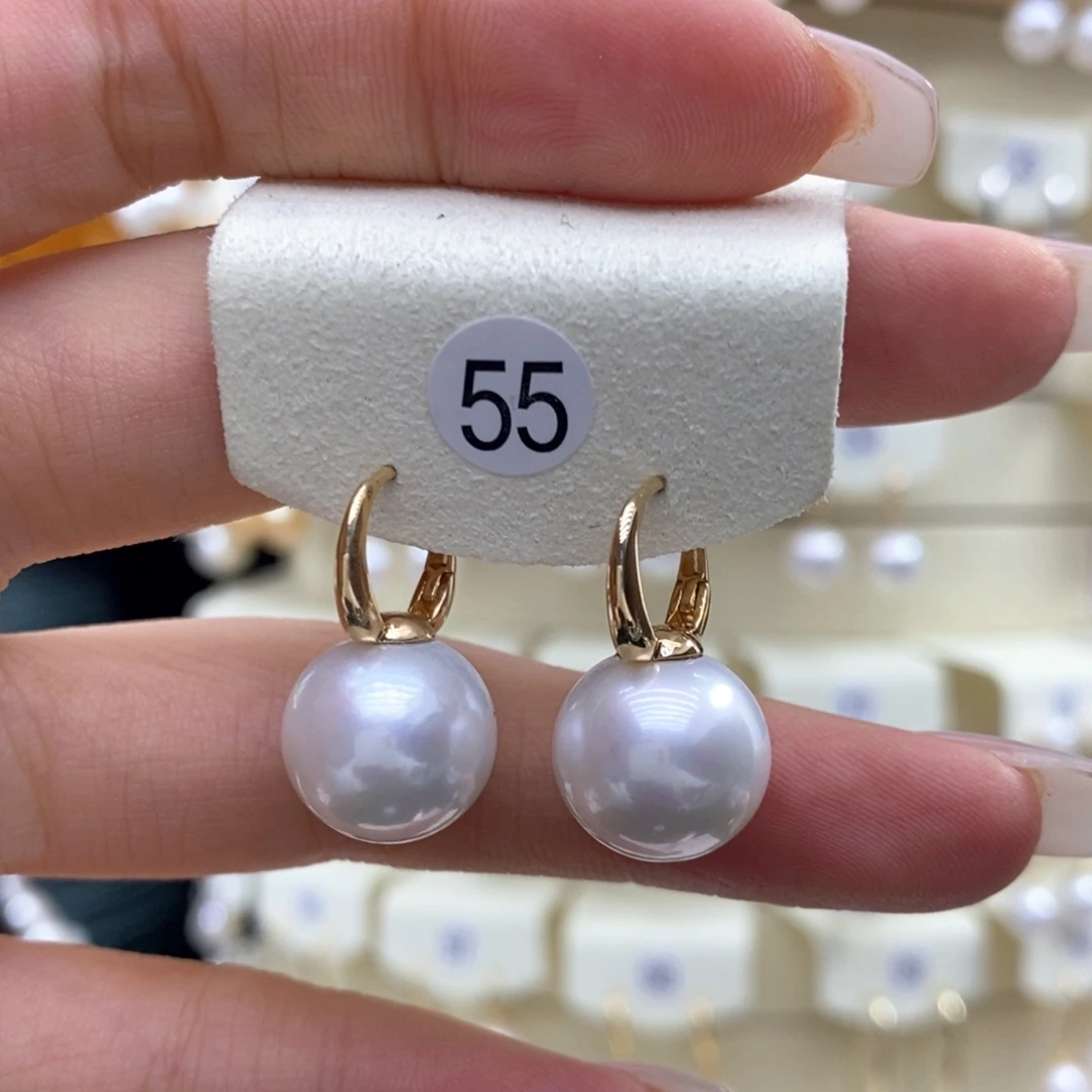淡水珍珠耳饰18K金镶嵌