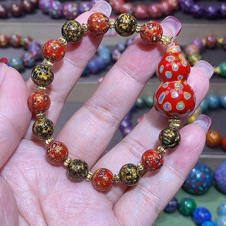 大漆0.8珠加红色葫芦