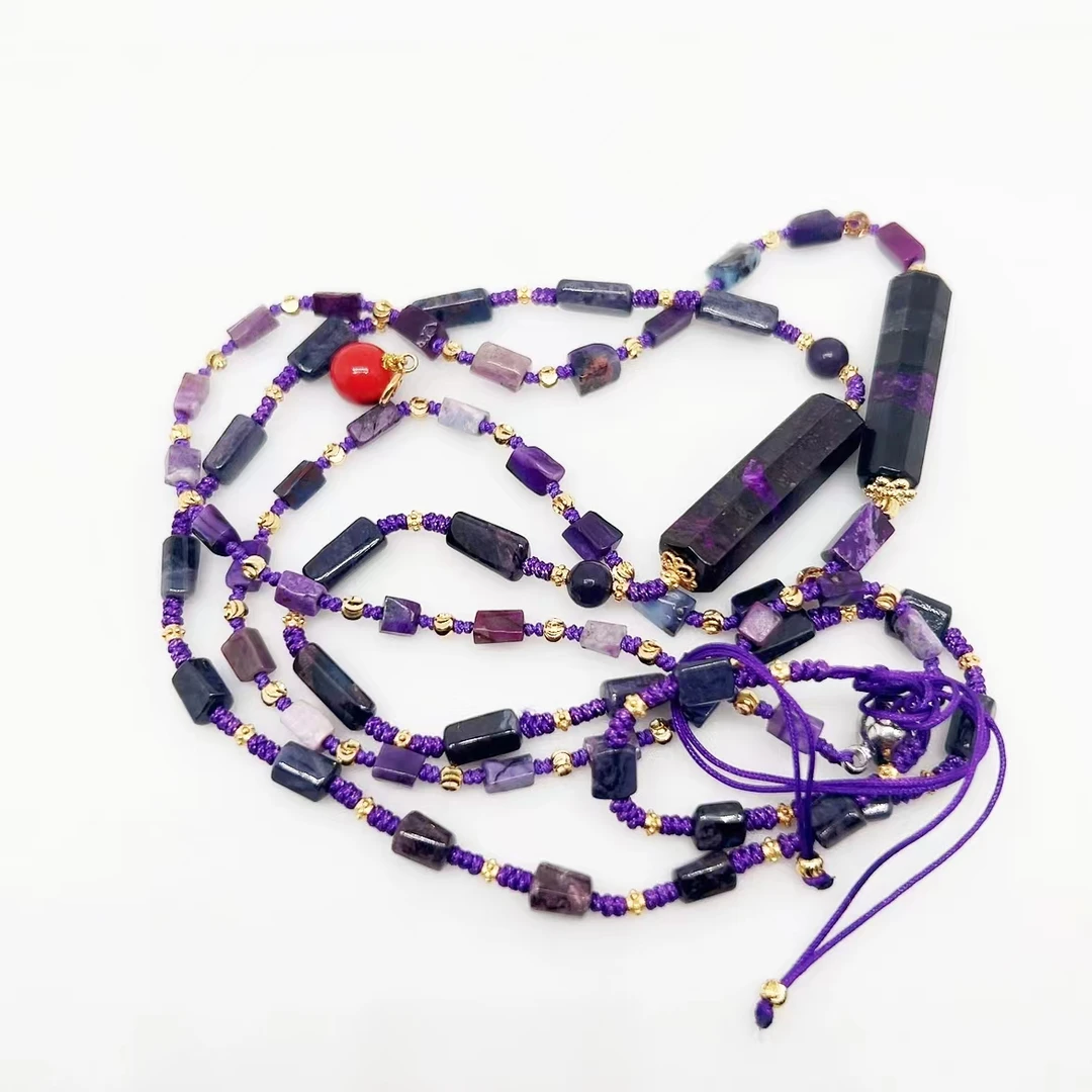 天然辰砂含辰砂舒俱来 丝绒泥地项链多样性发一SJL137