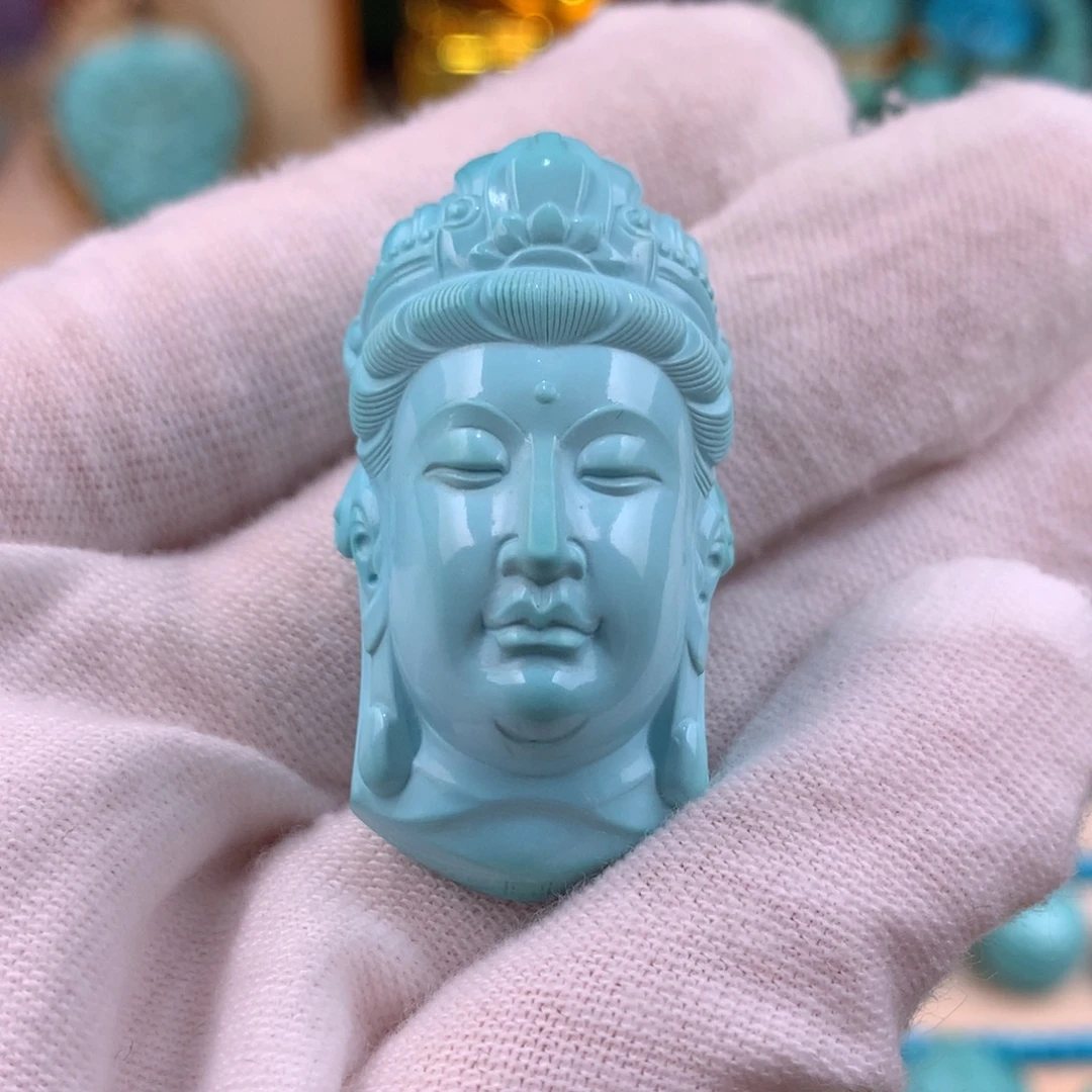 绿松石未镶嵌观音首