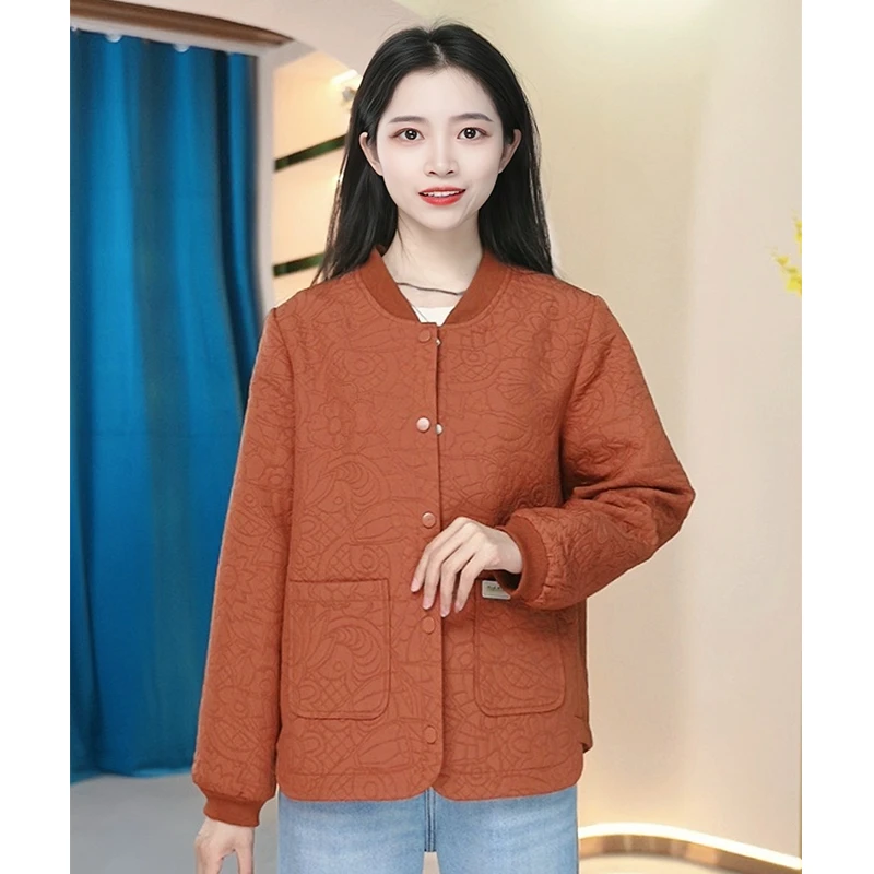 【KL-M12】2025年新款春款妈妈休闲保暖时尚气质款轻薄外套女短款