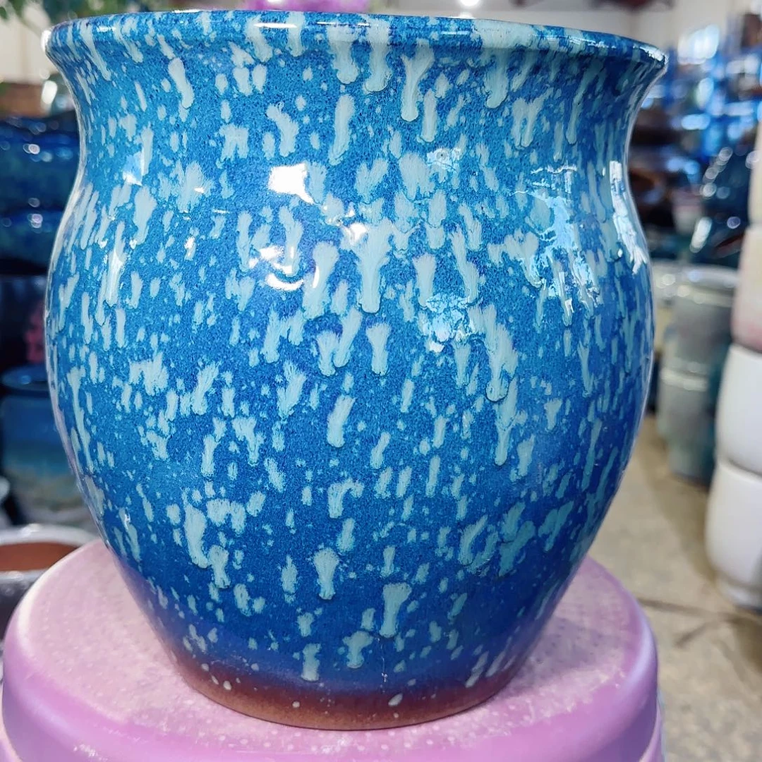 紫砂花盆高23口22