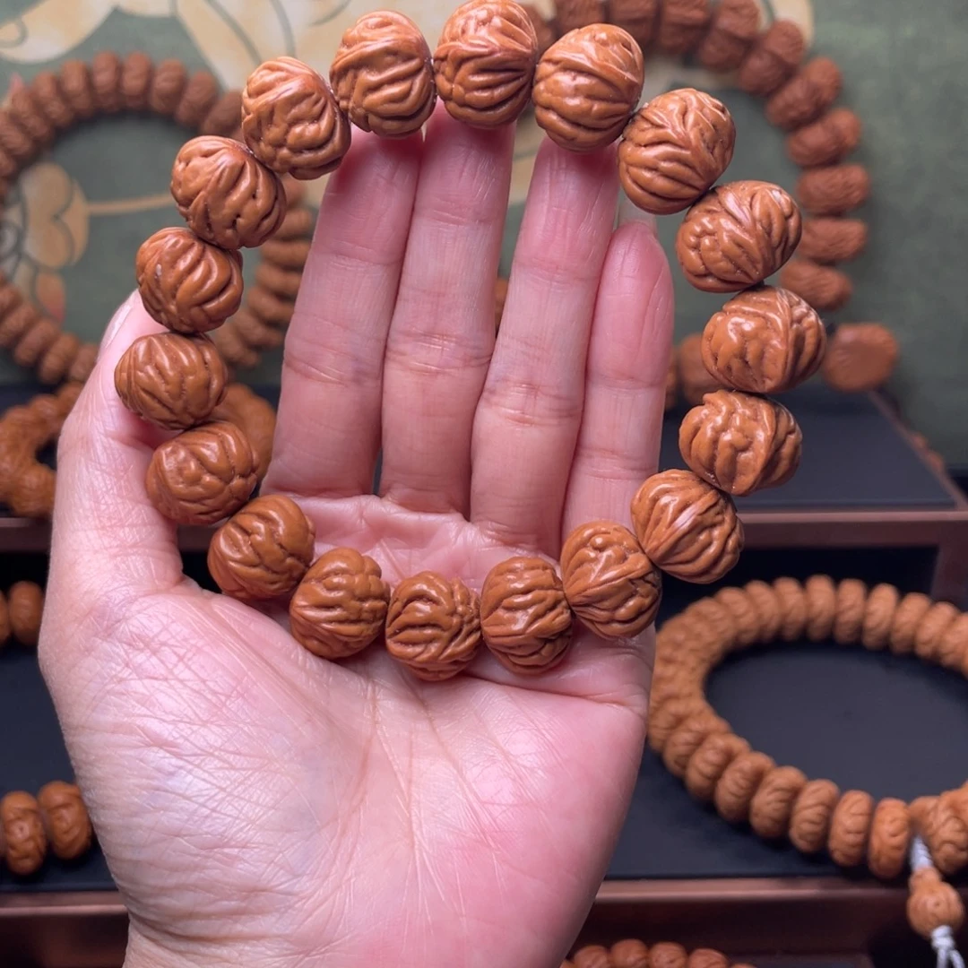 手串桃核17蟠龙爆肚