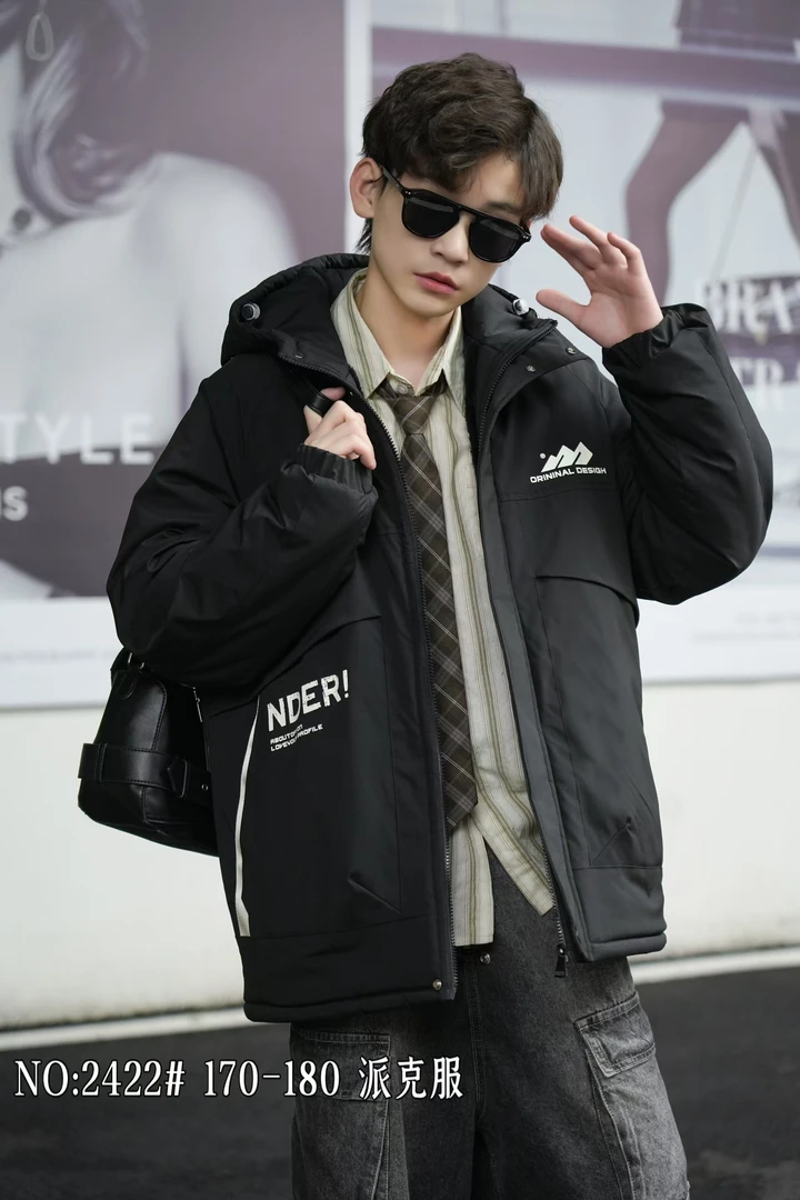 青少年加绒加厚款保暖派客服外套507