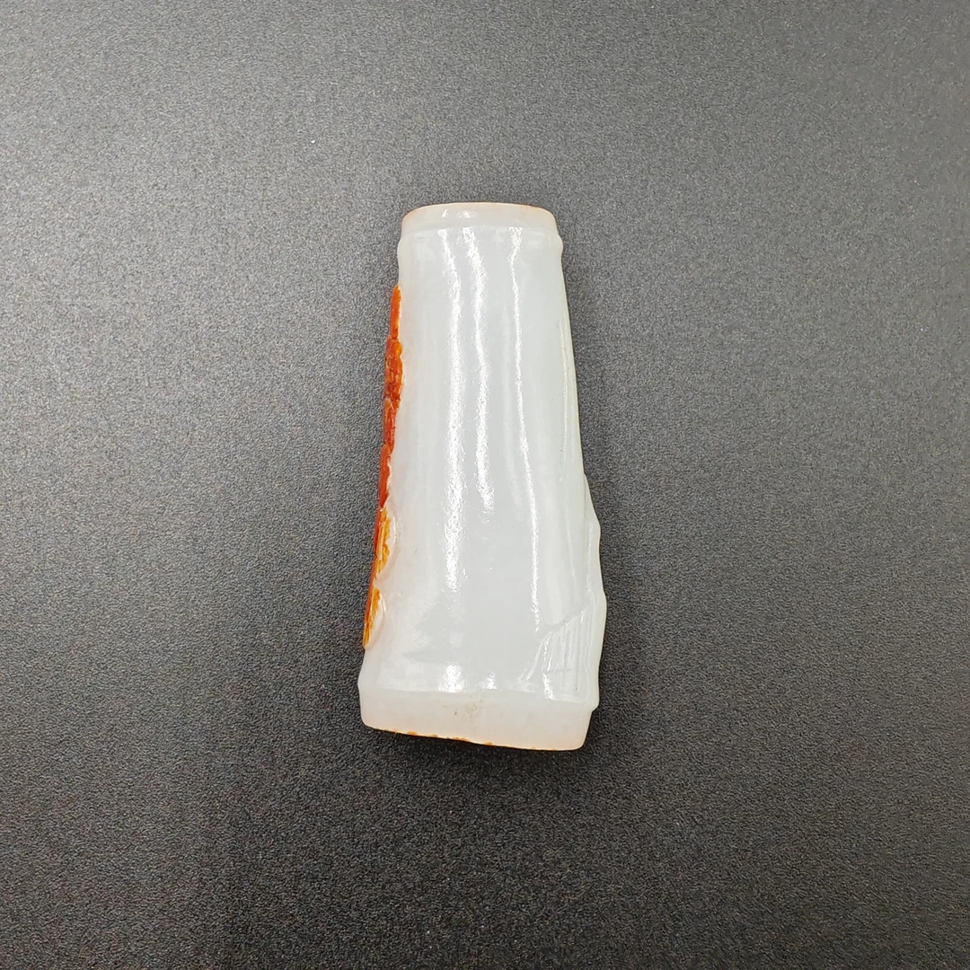 清代和田玉带皮竹节佩【华夏藏古】052013