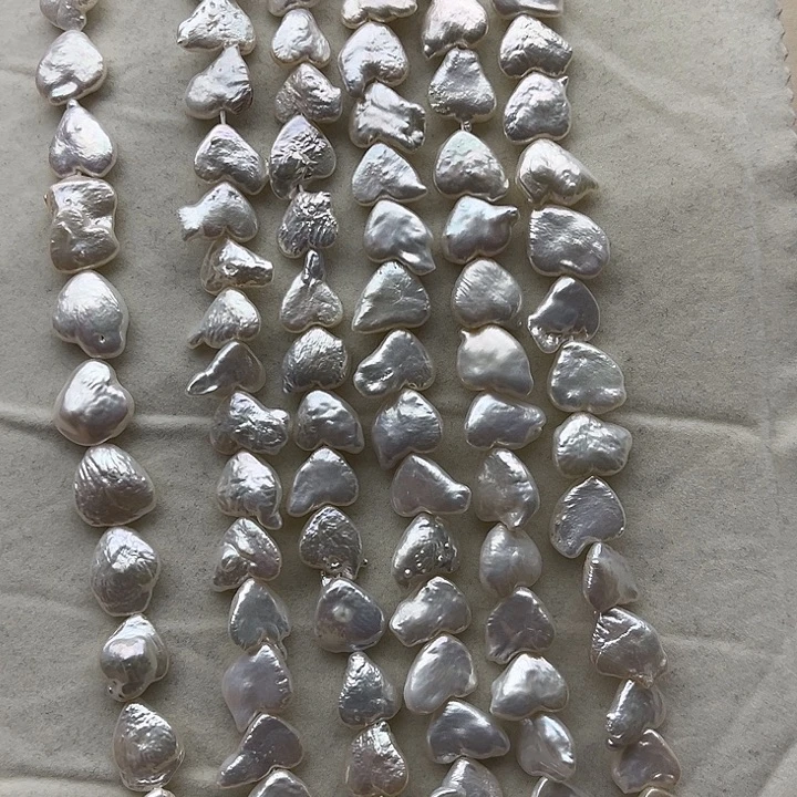 玛瑙/玉髓未镶嵌珠宝半成品一条不规则爱心巴洛克珍珠