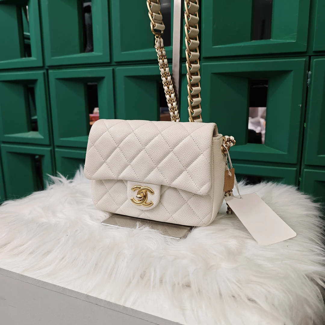95新 Chanel/香奈儿 【美】11  7925 白色金链单肩包