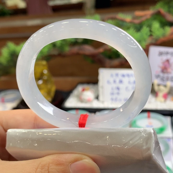 翡翠手镯未镶嵌15号53贵妃炸光瑕疵漏