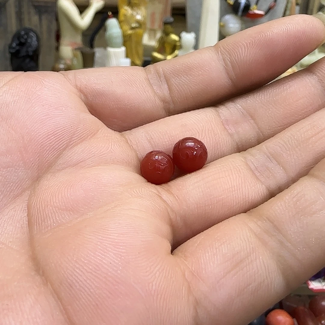 时***浅玛瑙/玉髓合金珠宝奇石古珠古玉