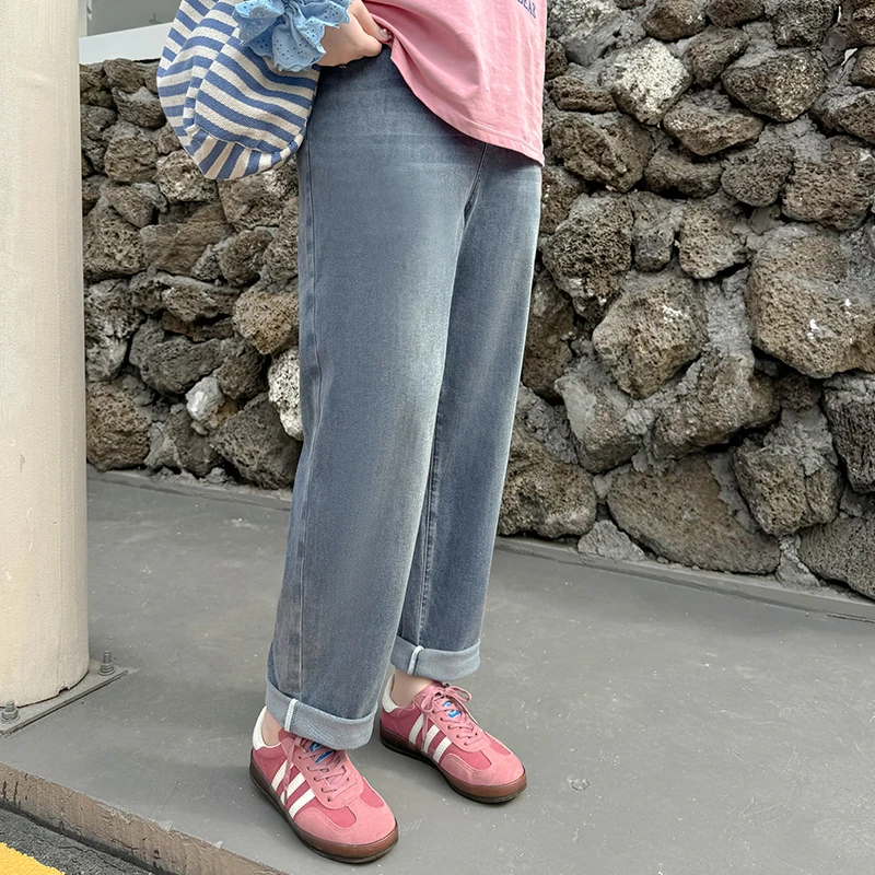 BC4017大码女装胖mm夏季复古高腰200斤百搭弹力显瘦休闲牛仔裤子