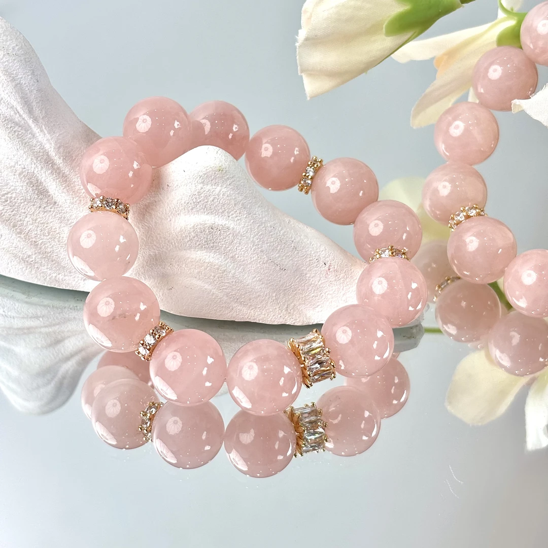 【真爱无上】粉晶14-15mm大珠手串面小仙多样性发其一