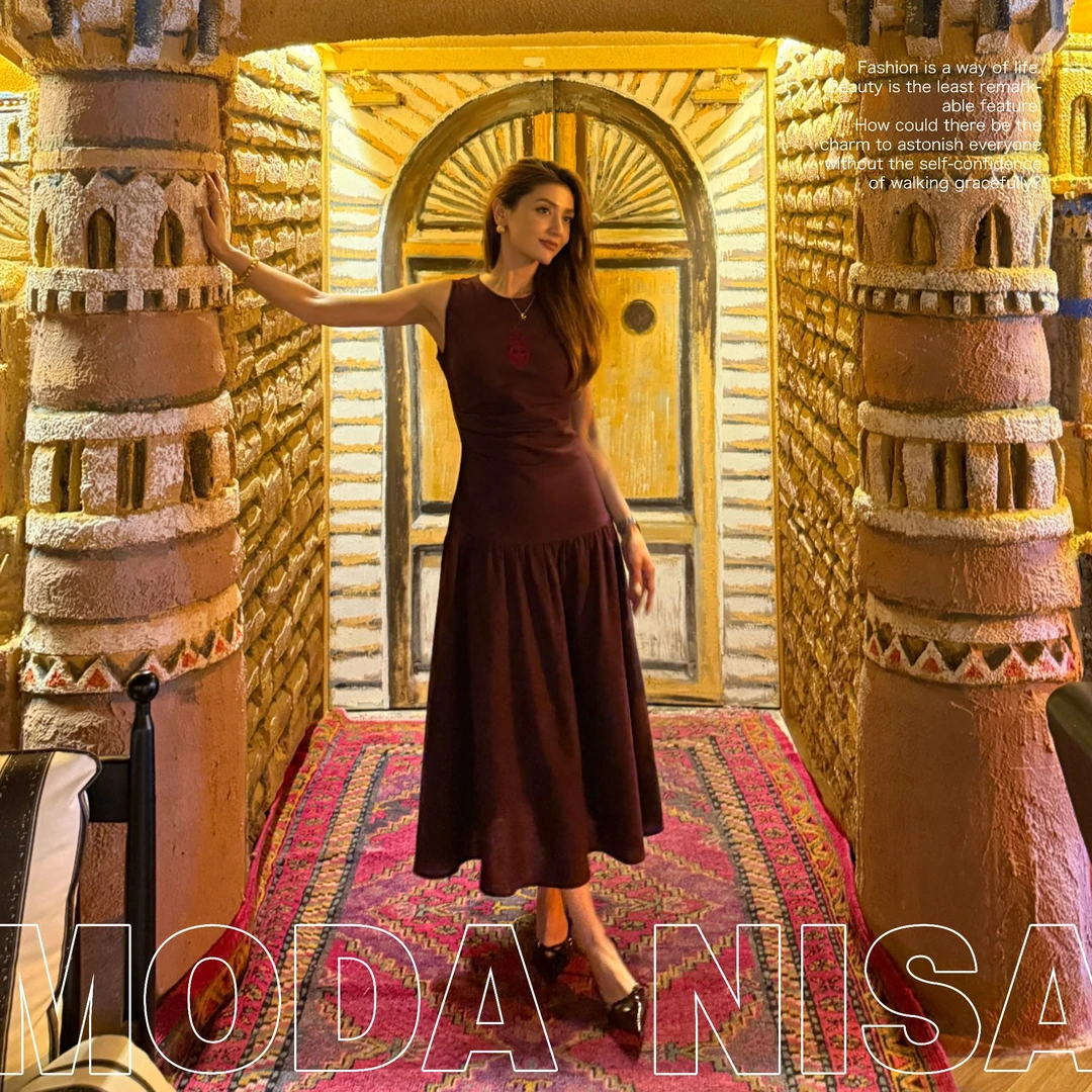 茉达霓莎MODANISA民族风设计师无袖连衣裙潮牌女装时尚（mdn-192）