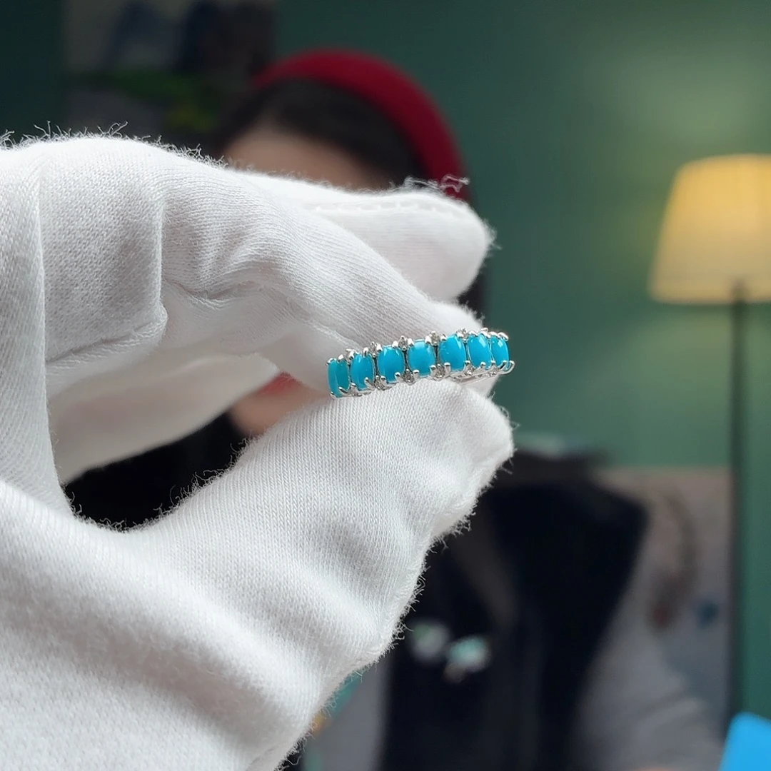 绿松石银S925镶嵌颈饰