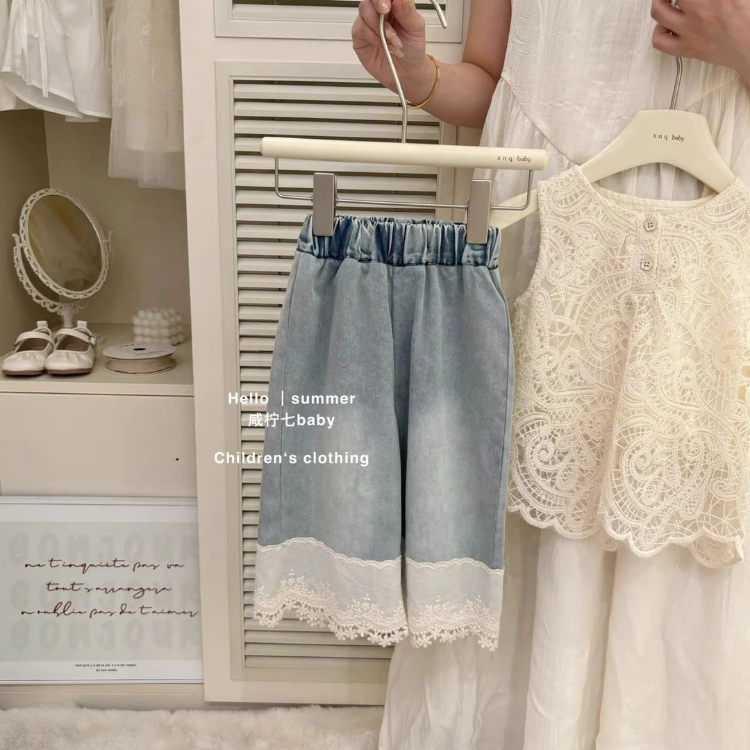 儿童童装夏季洋气时尚百搭套装！女童6岁夏季薄款露背新款甜美风蕾