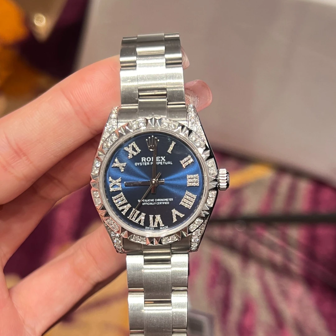 99新 Rolex/劳力士 蚝式恒动系列177200蓝盘后钻腕表/WHT028597