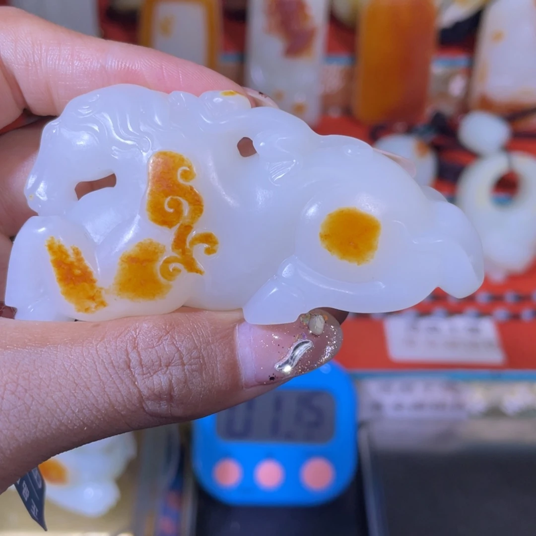 和田玉未镶嵌挂件牧*。