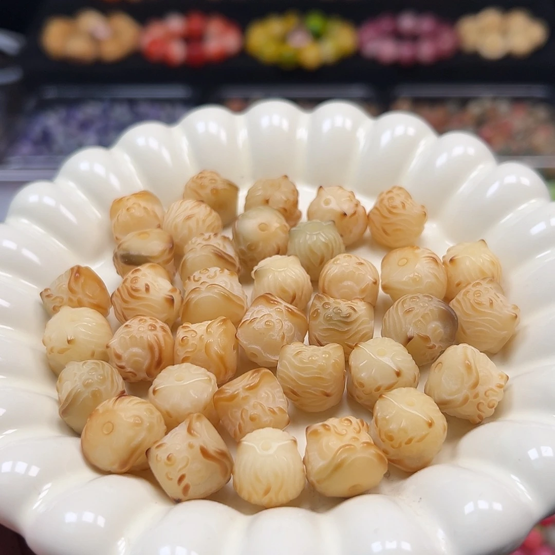 菩提根/象牙果手串10颗炭烧醒狮14尺寸