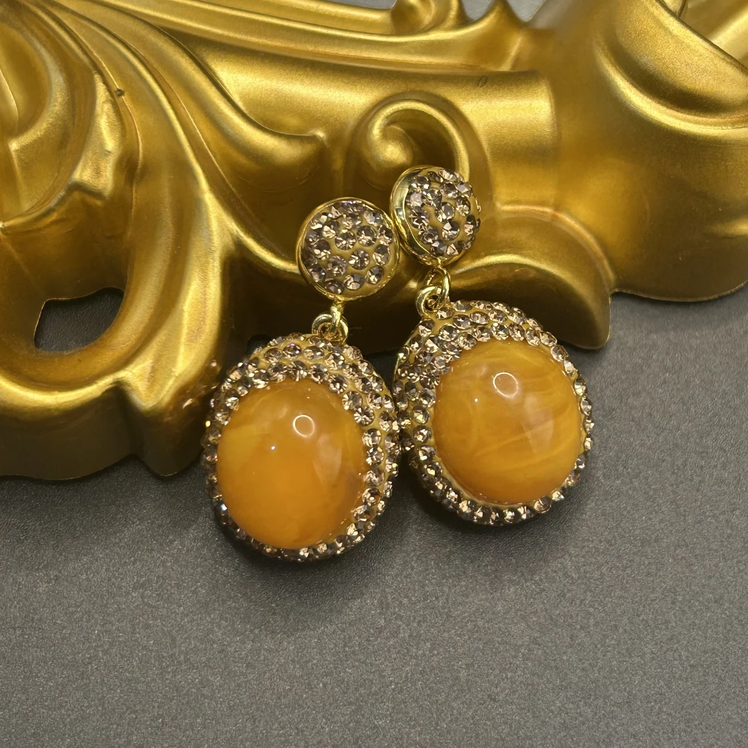 铜合金耳饰 【534】轻奢时尚精美耳环复古耳钉新款潮花气质高级耳饰