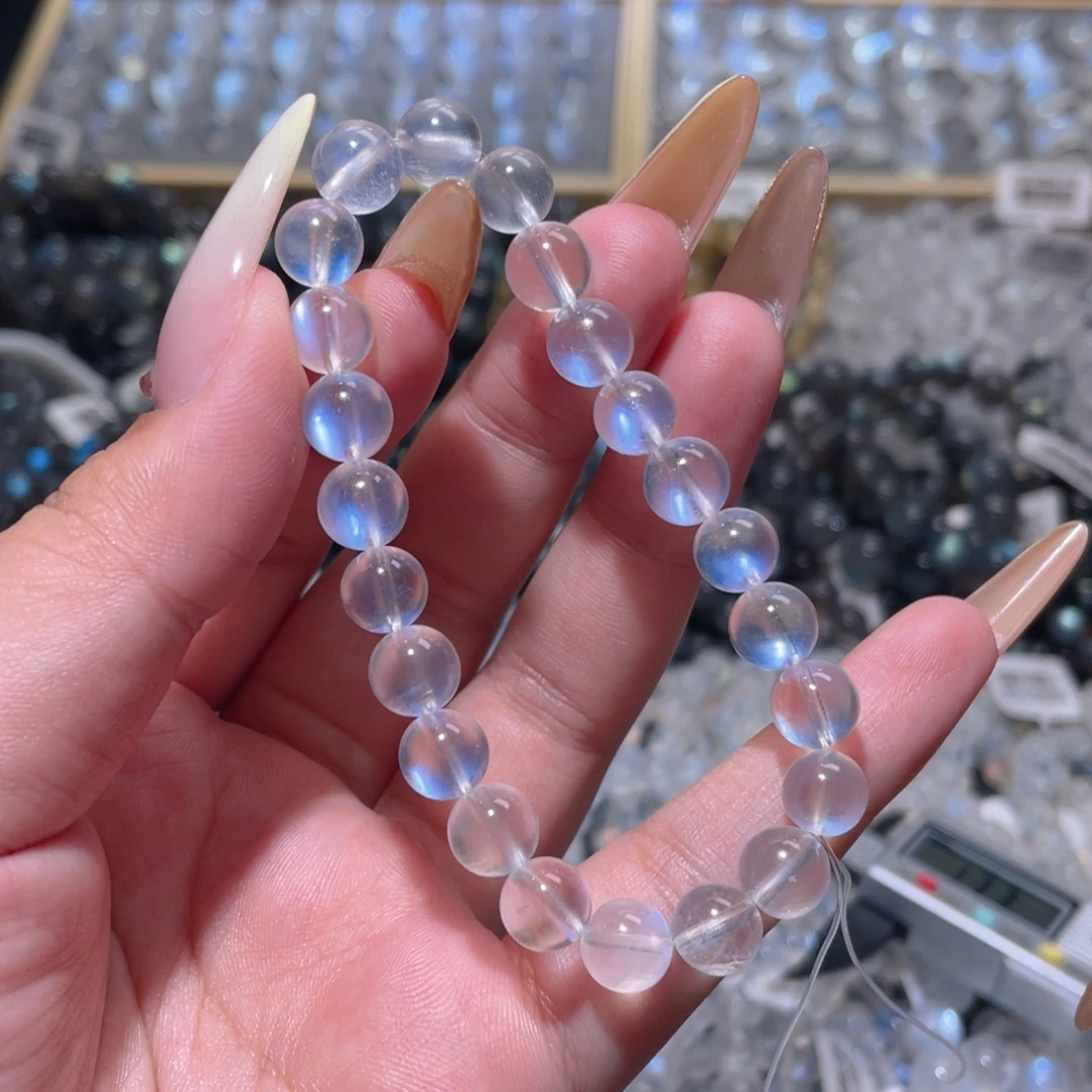 长石手链未镶嵌蓝月光手链8.2mm
