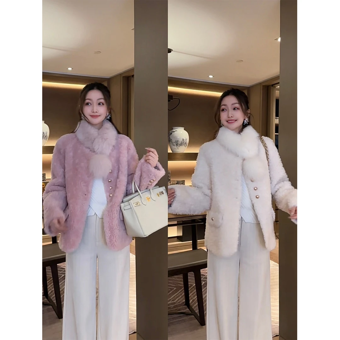 W·HAHA【毛绒绒围脖】狐狸毛獭兔围脖10822