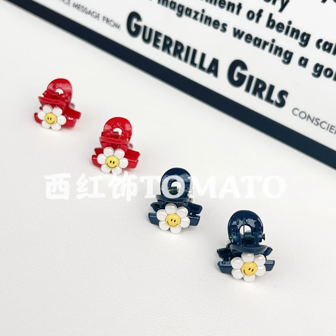 西红饰TOMATO韩国东大门百搭太阳花系列纯色刘海抓夹一对