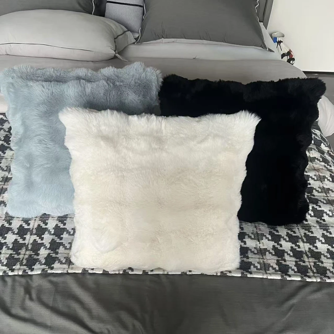 【托斯卡纳抱枕】轻奢秋冬款仿兔毛绒抱枕沙发卧室靠背含芯双面毛绒