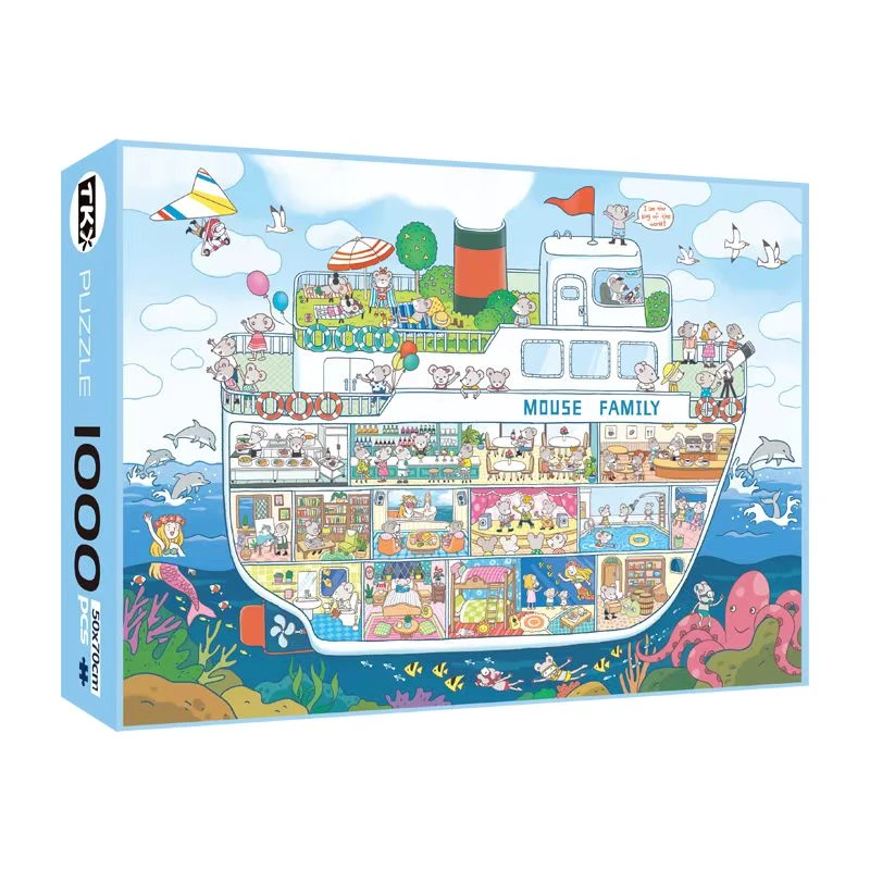TKX1000片鼠之家的海上之旅丝绒工艺分4包袋进口蓝卡材质可爱萌宠
