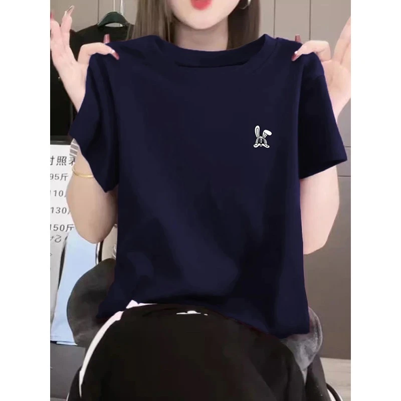 2025新款正肩简约短袖T恤女休闲时尚百搭显瘦减龄上衣基础款夏季