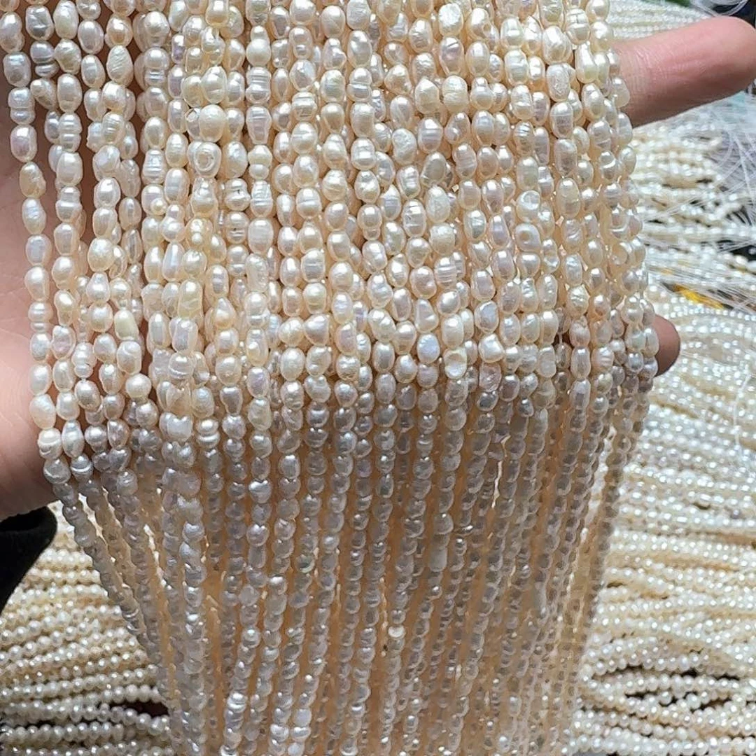 玛瑙/玉髓合金珠宝半成品一条3mm珍珠