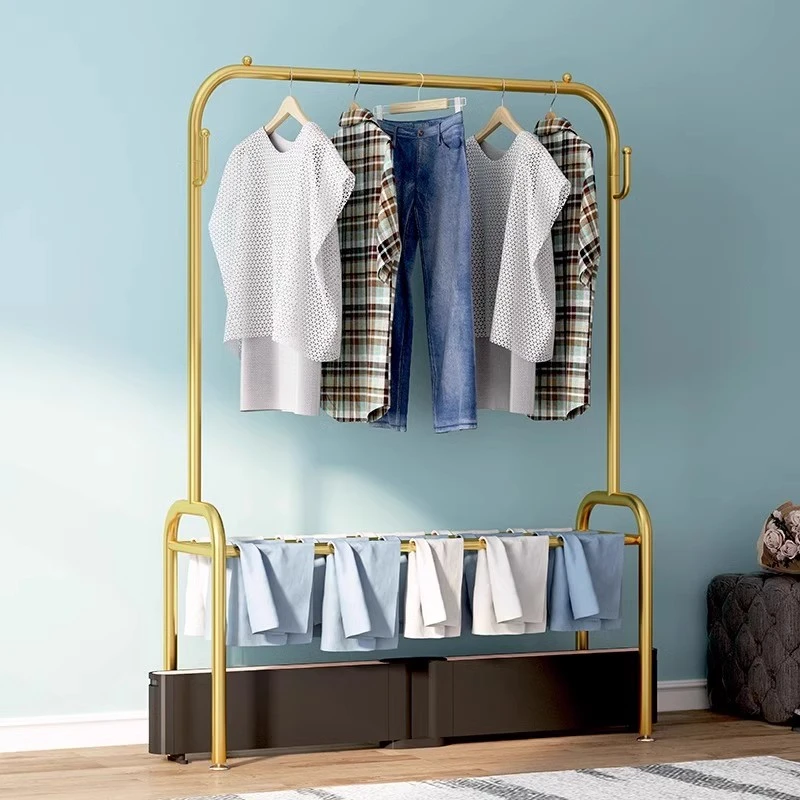 家用简易落地烘烤衣架踢脚线取暖器烘干毛巾架卧室内晾衣架挂衣架