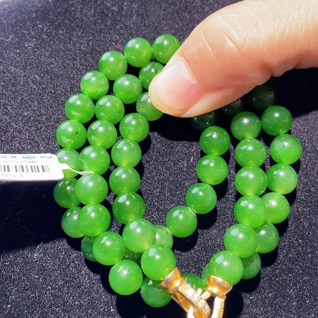 和田玉（碧玉）未镶嵌颈饰碧玉项链