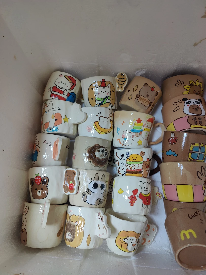 普拍链接手捏杯卡通可爱手绘