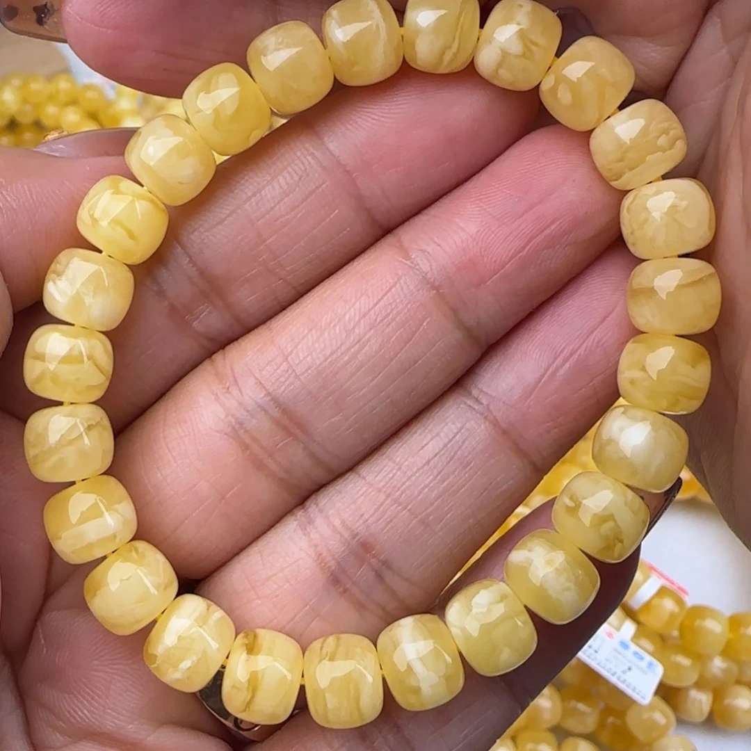 蜜蜡手链未镶嵌妖花老型手串