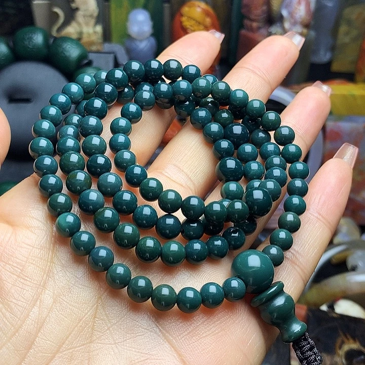 硅化玉未镶嵌手链树化108卡六