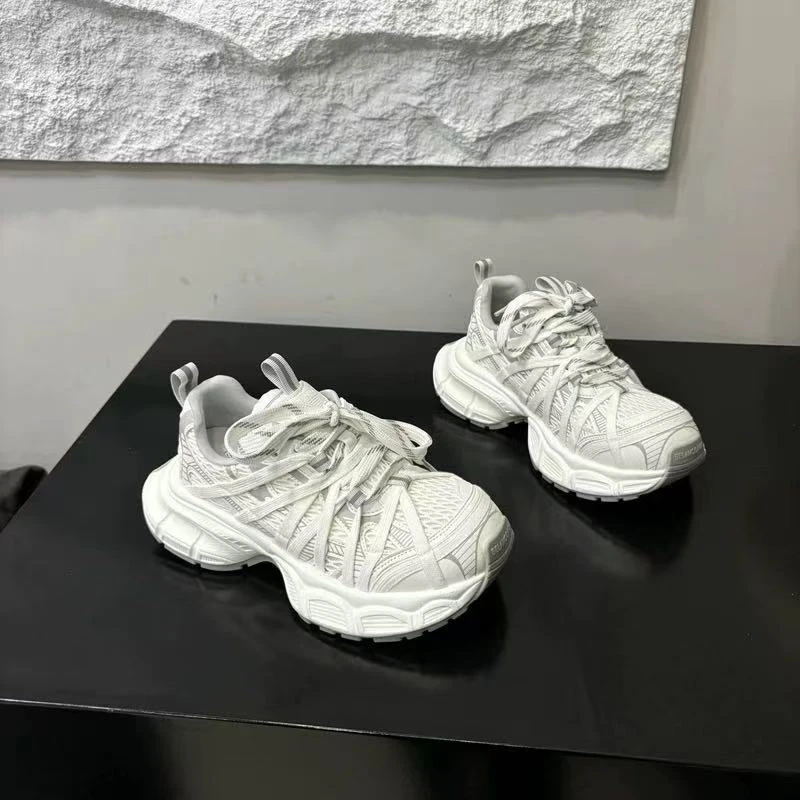 SUSU  新款户外透气网面百搭绑带厚底休闲运动鞋 61D98 四右4